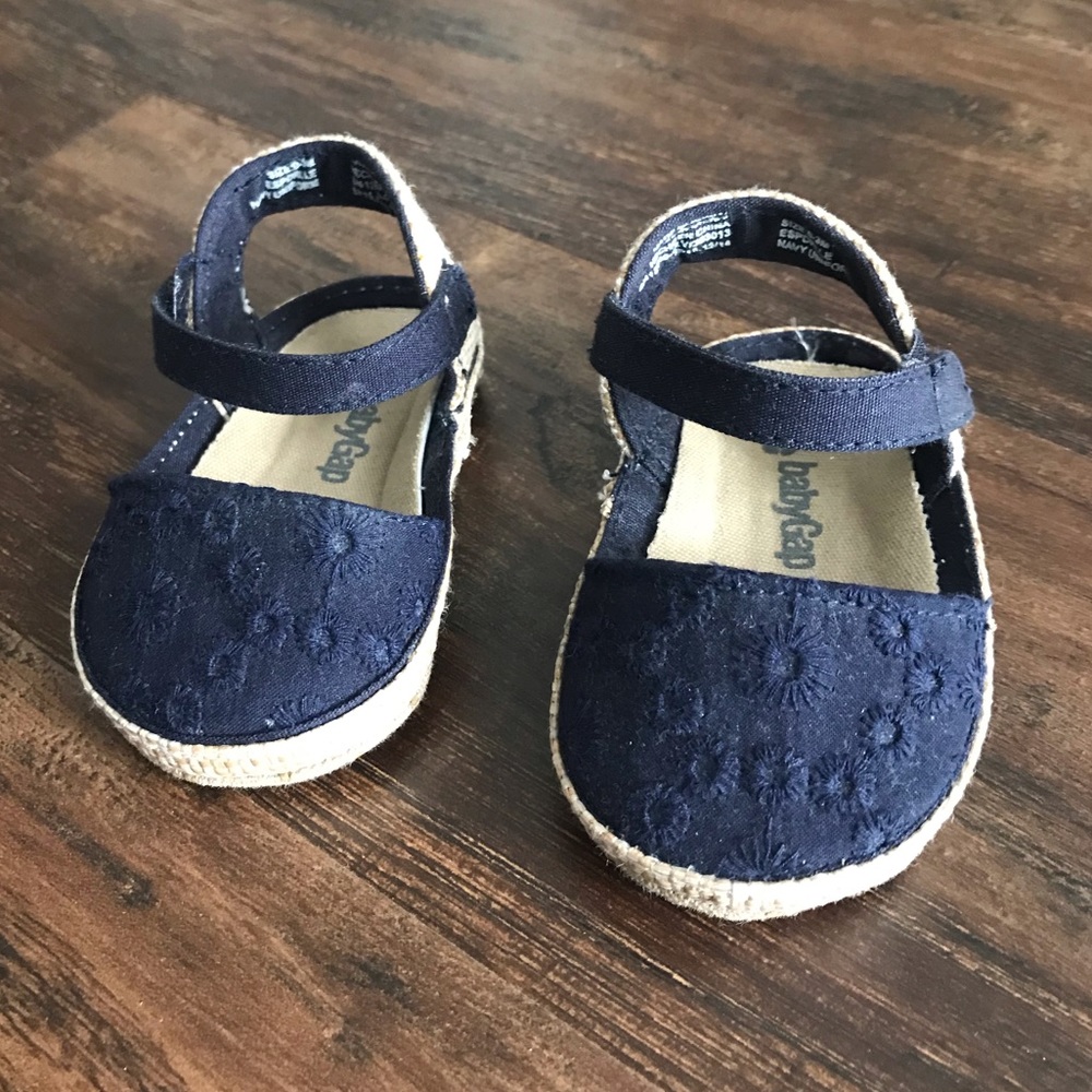 Navy blue baby espadrilles